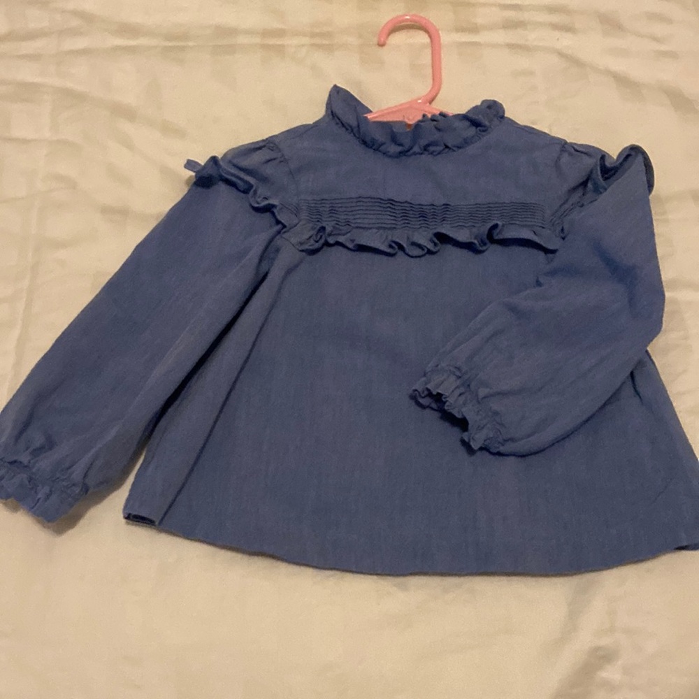 Chambray long sleeved blouse by Janie And Jack.